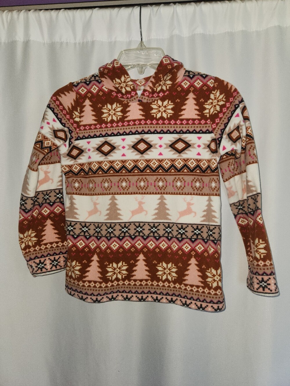 Kid's Brown and Cream Holiday Hoodie #plush #playground #holiday spirit
